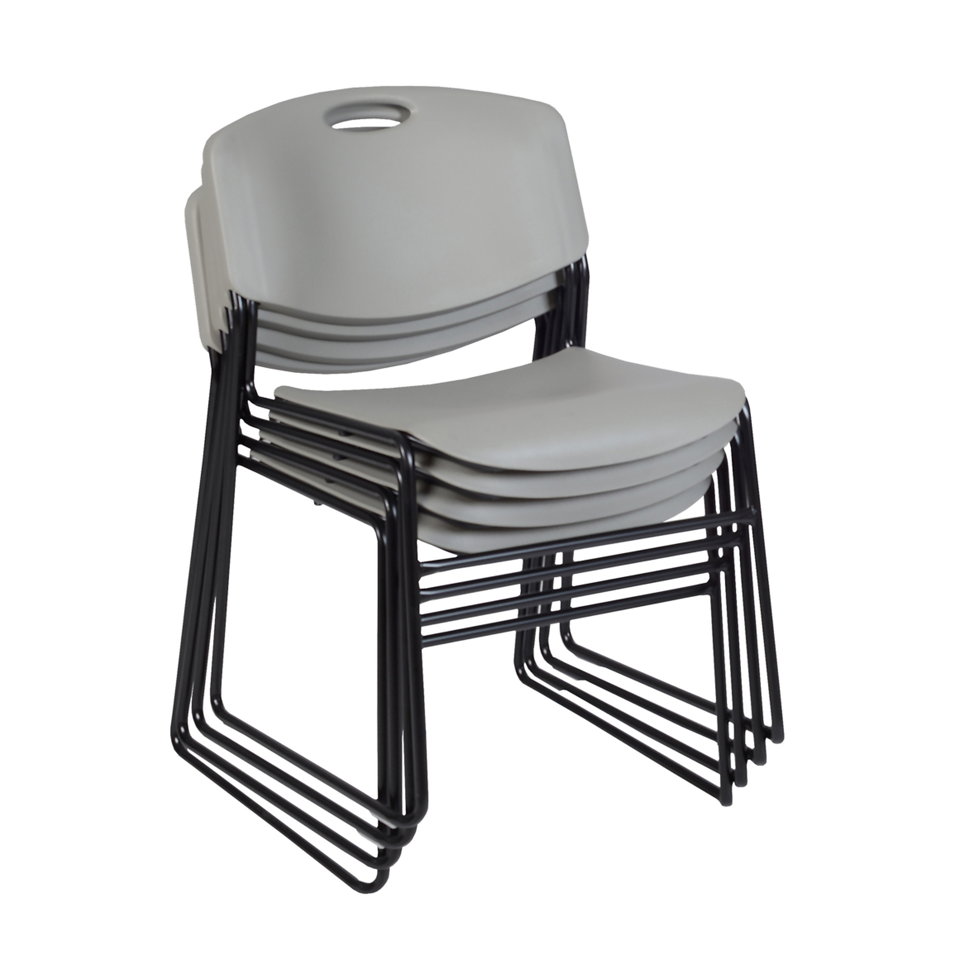 Regency Furniture, Zeng Ultra Compact Armless Stackable Chair Grey, Included (qty.) 4 Model# 4400GY4PK